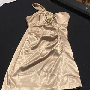 Blondie Nites Gold One-Shoulder Dress